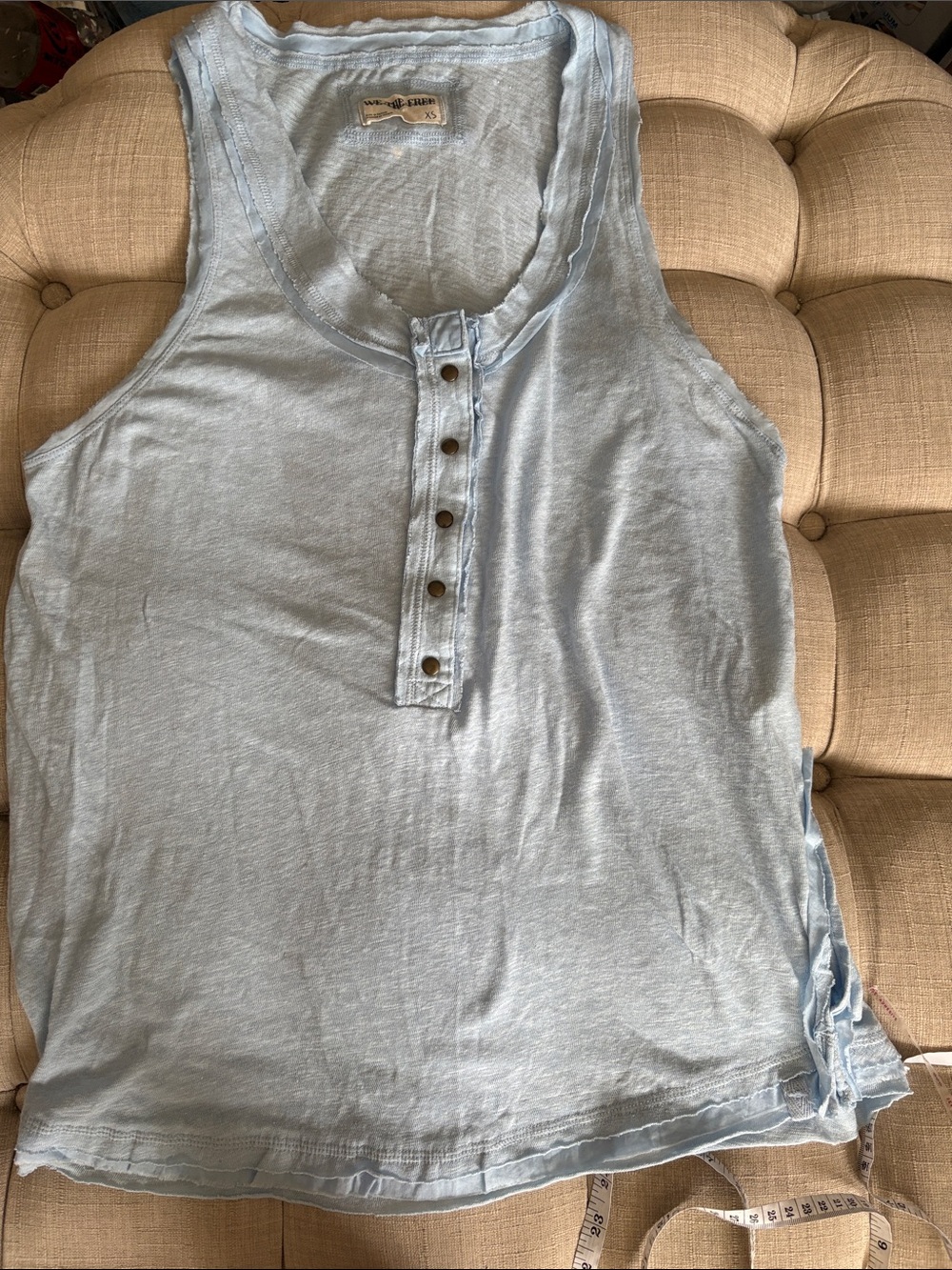 We The Free Light Blue Henley Tank